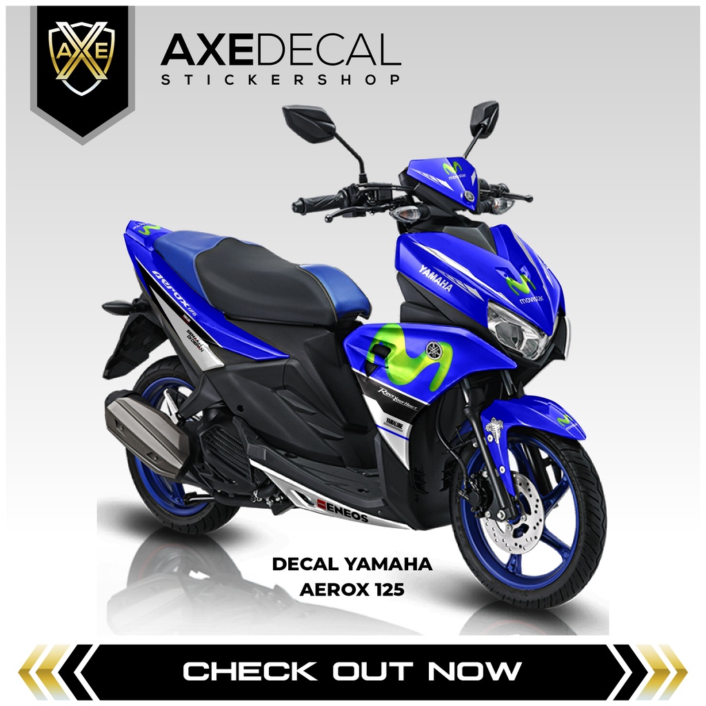 Decal Aerox 125 Movistar Full Body / Sticker Motor Yamaha Aerox 125 Desain Custom
