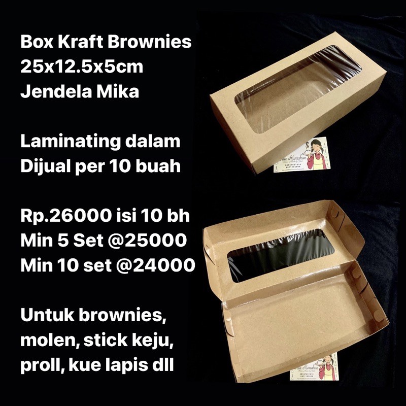 

Box Kraft Brownies 25x12.5x5cm DIJUAL PER 10 LEMBAR