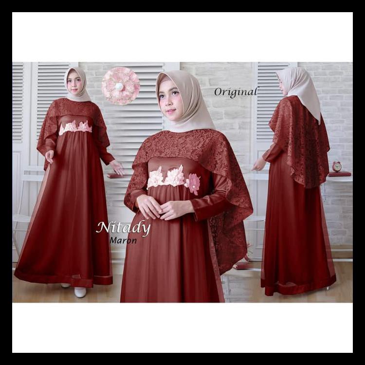 Baju Busana Muslim Wanita Gamis Syari Pesta Maxi Nitady Tile Terbaru