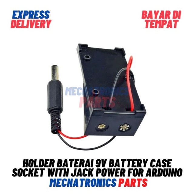 [5652] Holder Baterai 9V Battery Case Socket With Jack Power For Arduino