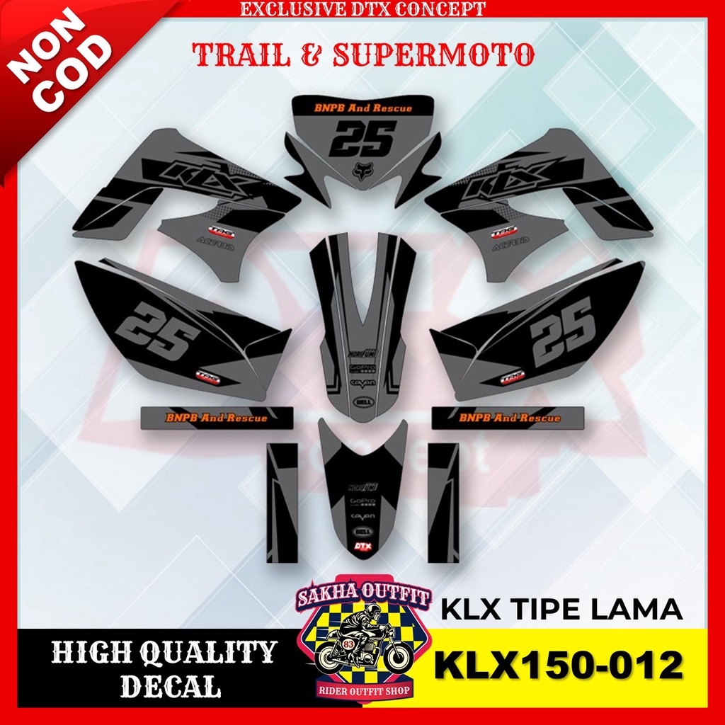Decal KLX stiker motor stiker trail KLX stiker motor keren decal KLX 150 stiker variasi motor decal 