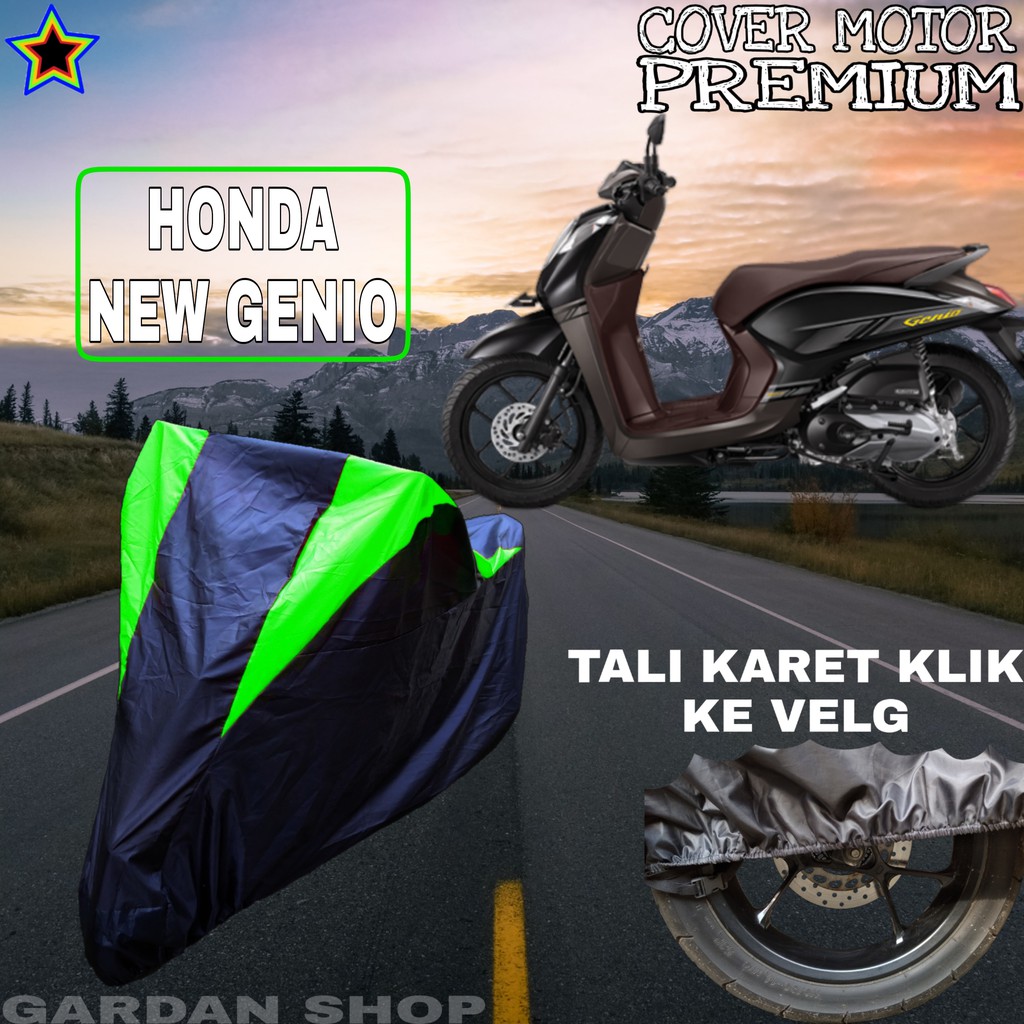 Sarung Motor HONDA NEW GENIO Hitam HIJAU Body Cover Penutup Pelindung Motor Genio PREMIUM