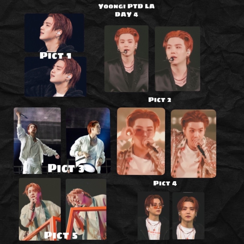 photocard pc lenticular holo BTS Yoongi suga PTD LA