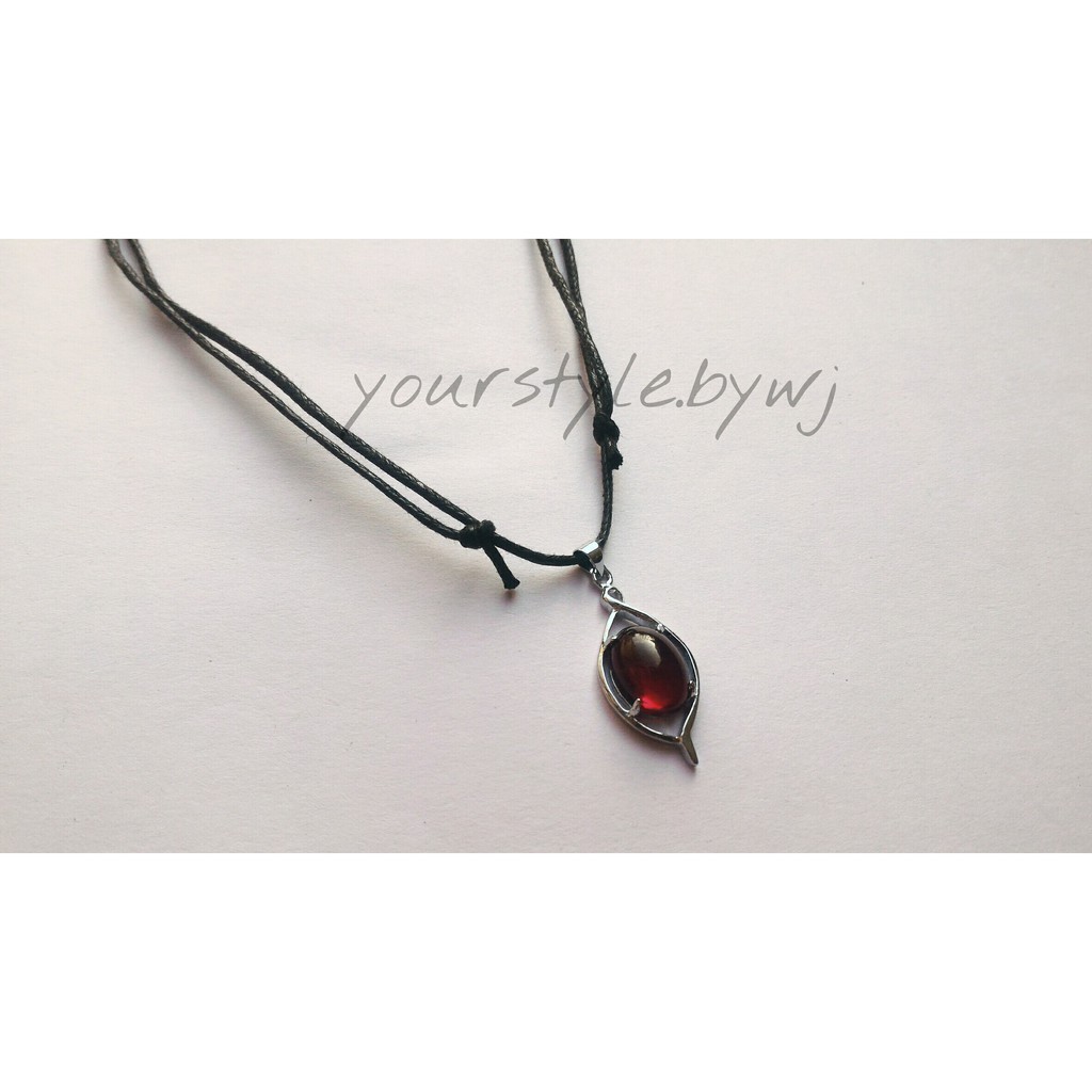 choker tanpa pengait red stone/ aksesoris kalung korea/ necklace import/ kalung anime