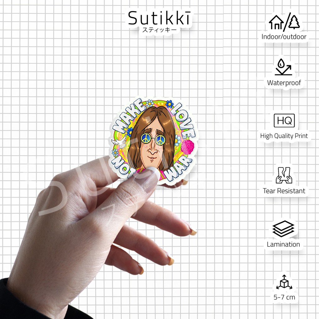 Sutikki | Sticker Pack The Beatles John Lennon Die Cut Vinyl | Stiker Musik Music Laptop Aesthetic