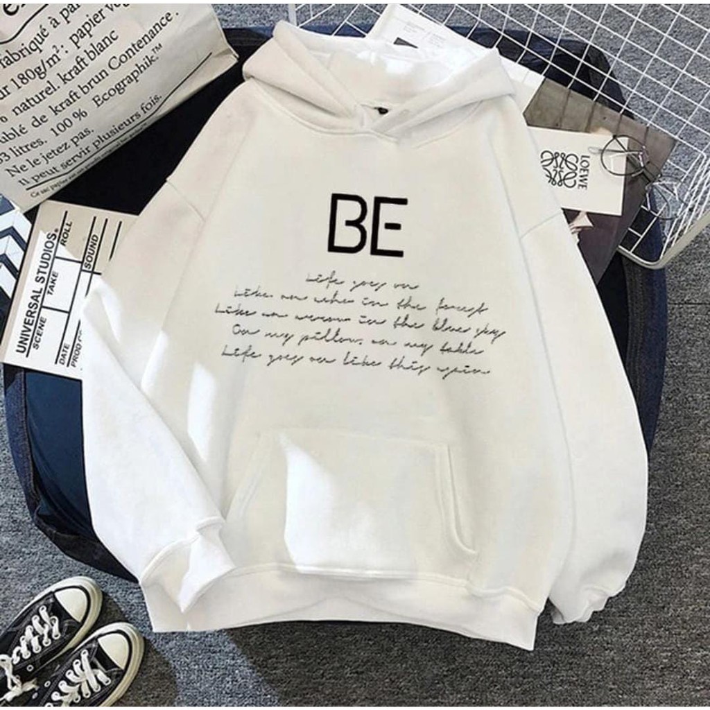 Be BTS Hoodie Wanita Pria Korean style Bahan Flacee