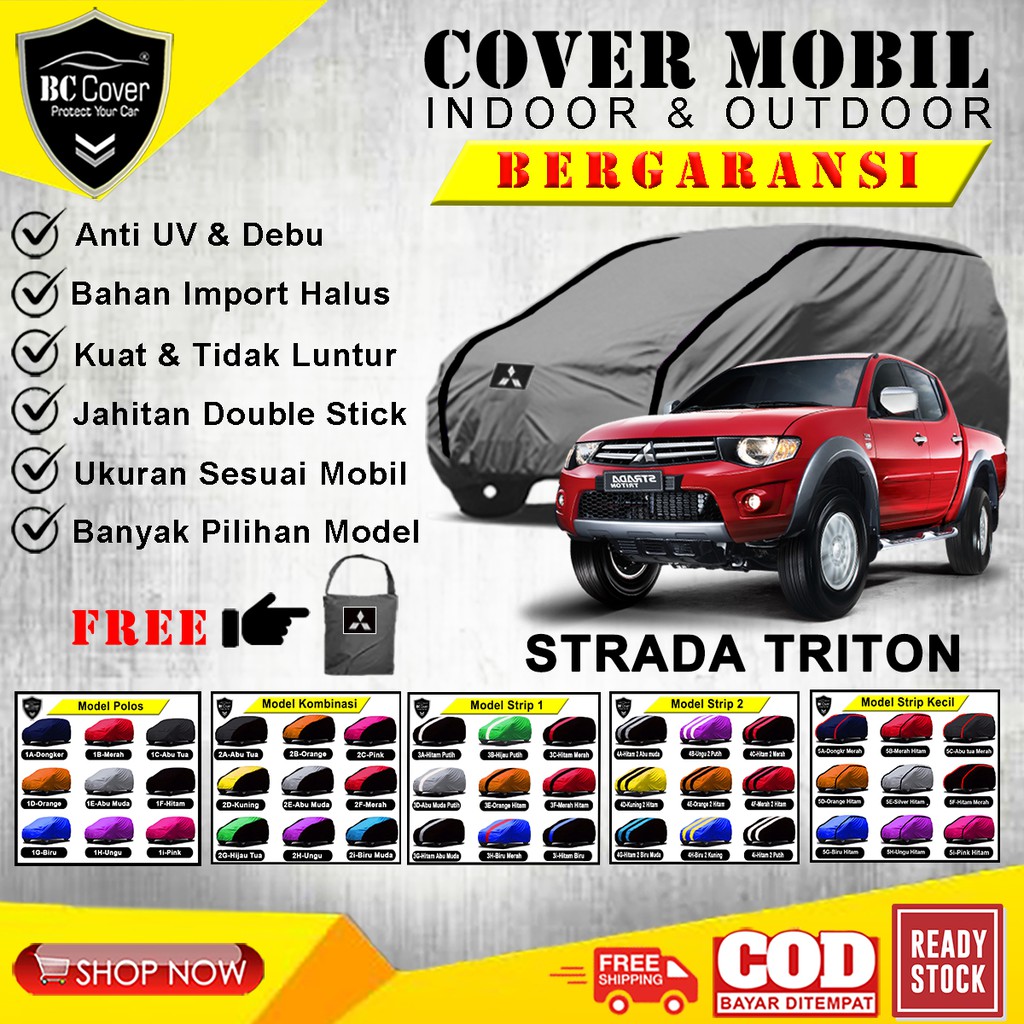 Body Cover Mobil Strada Triton / Sarung Mobil Strada Double Cabin Selimut Mantel Pelindung Jas Penutup Mantol Kerudung Tutup Mobil Triton Outdoor