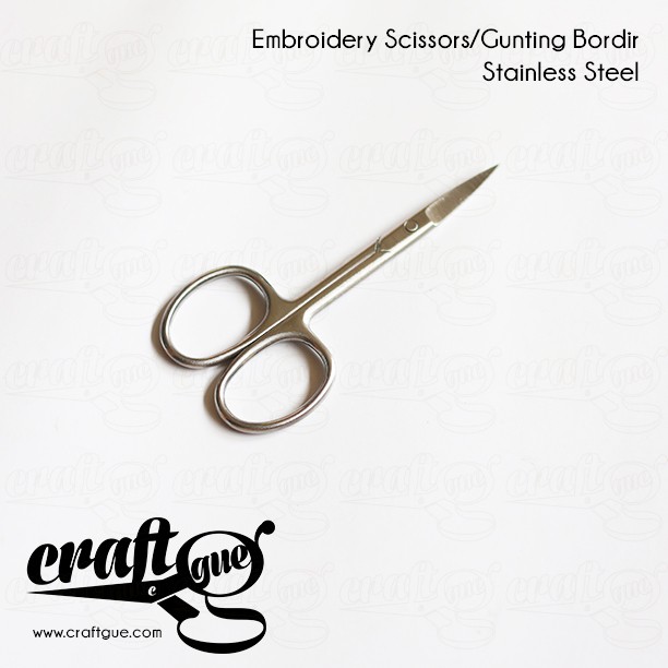 Gunting Bordir Stainless Steel (Embroidery Scissors) Ujung Bengkok