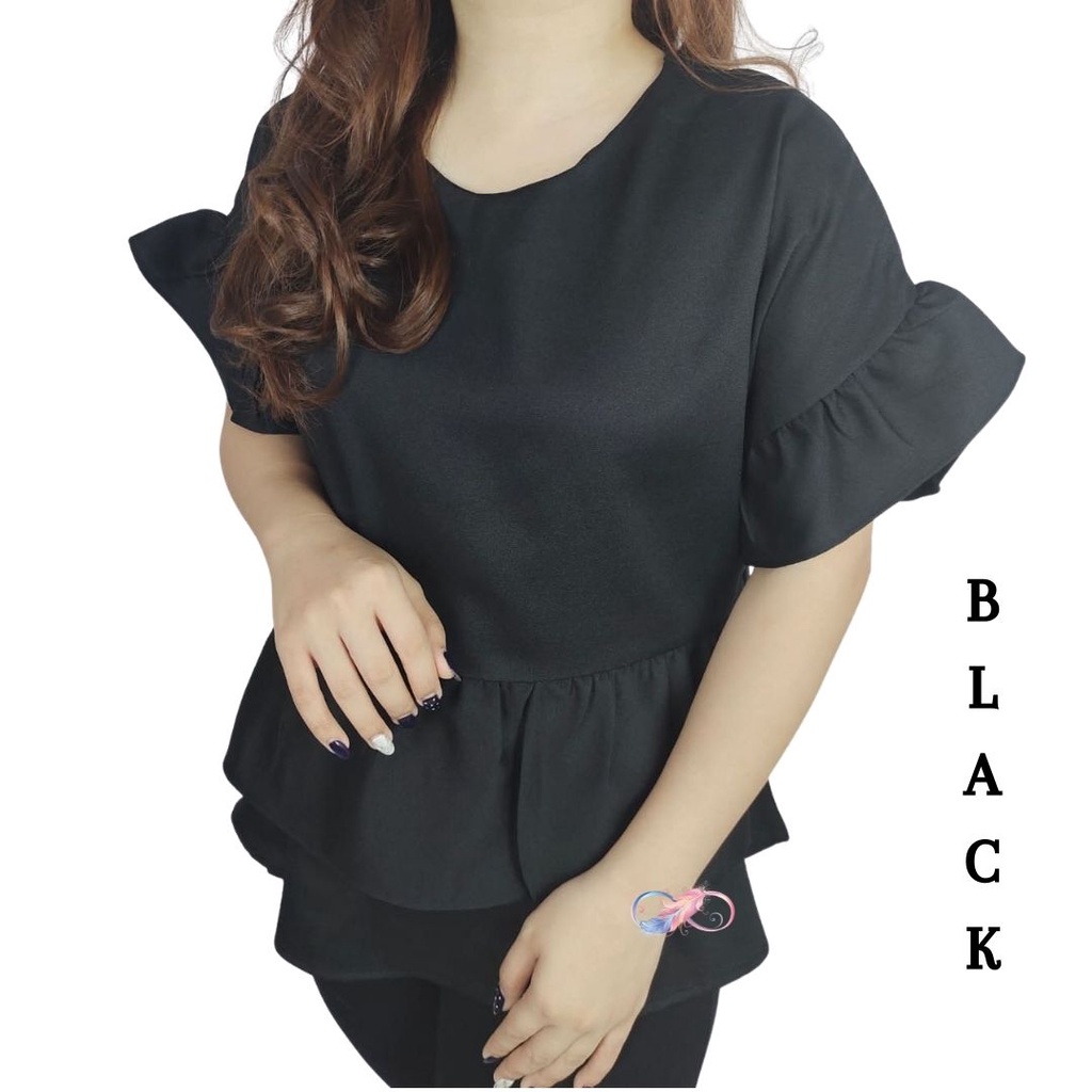 ZA - BLUS LAYER TINGKAT / LENGAN PENDEK WANITA TERMANIS / BAJU KANTOR TERLARIS / FASHION KOREA KEKINIAN]-3