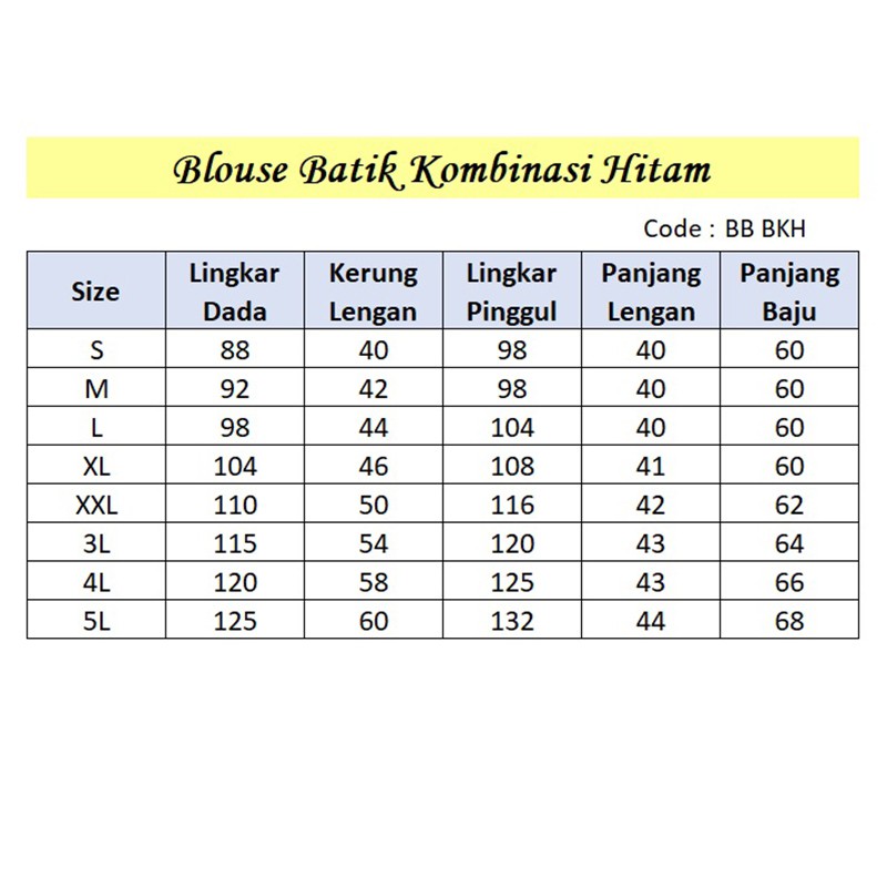 Atasan Batik Wanita Blouse Kombinasi Hitam - S-M-L-XL-XXL-3L-4L-5L - Model Kancing Depan - MODERN-6