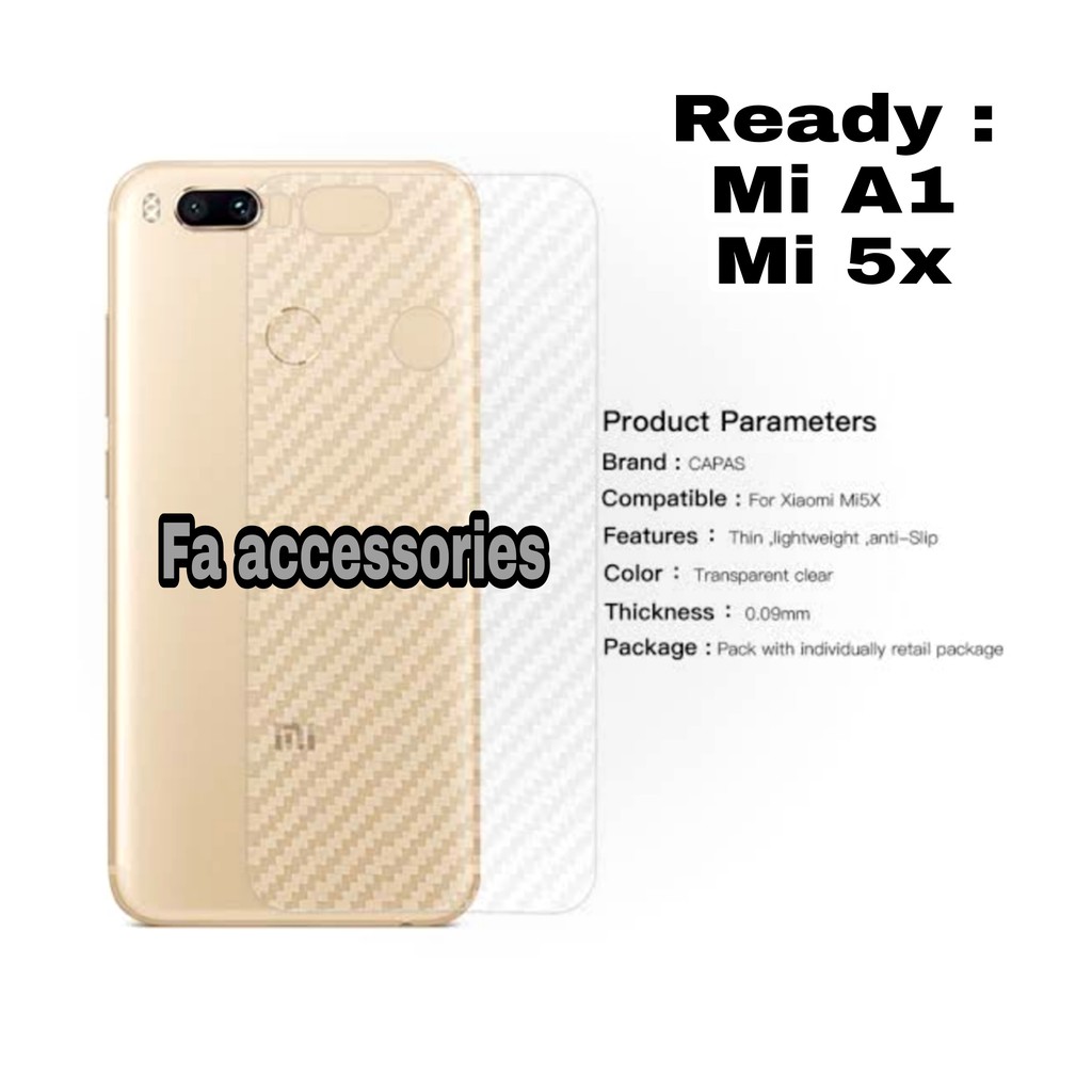 Skin Carbon XIAOMI MIA1 mi 5 mi5 5X a1 mi5x antigores belakang Skin carbon