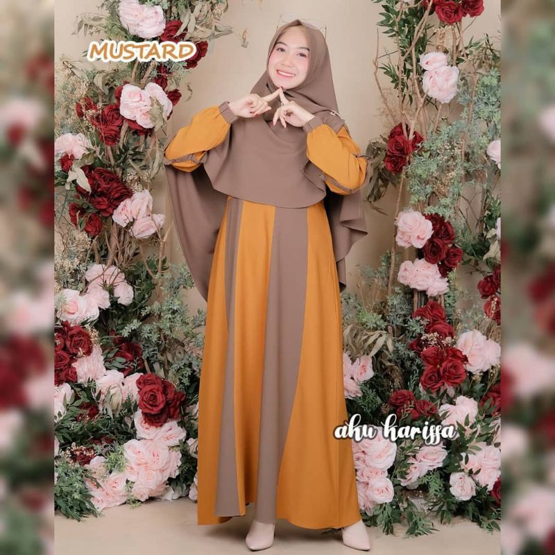 Riyani set aku karissa, gamis set, gamis ity crepe