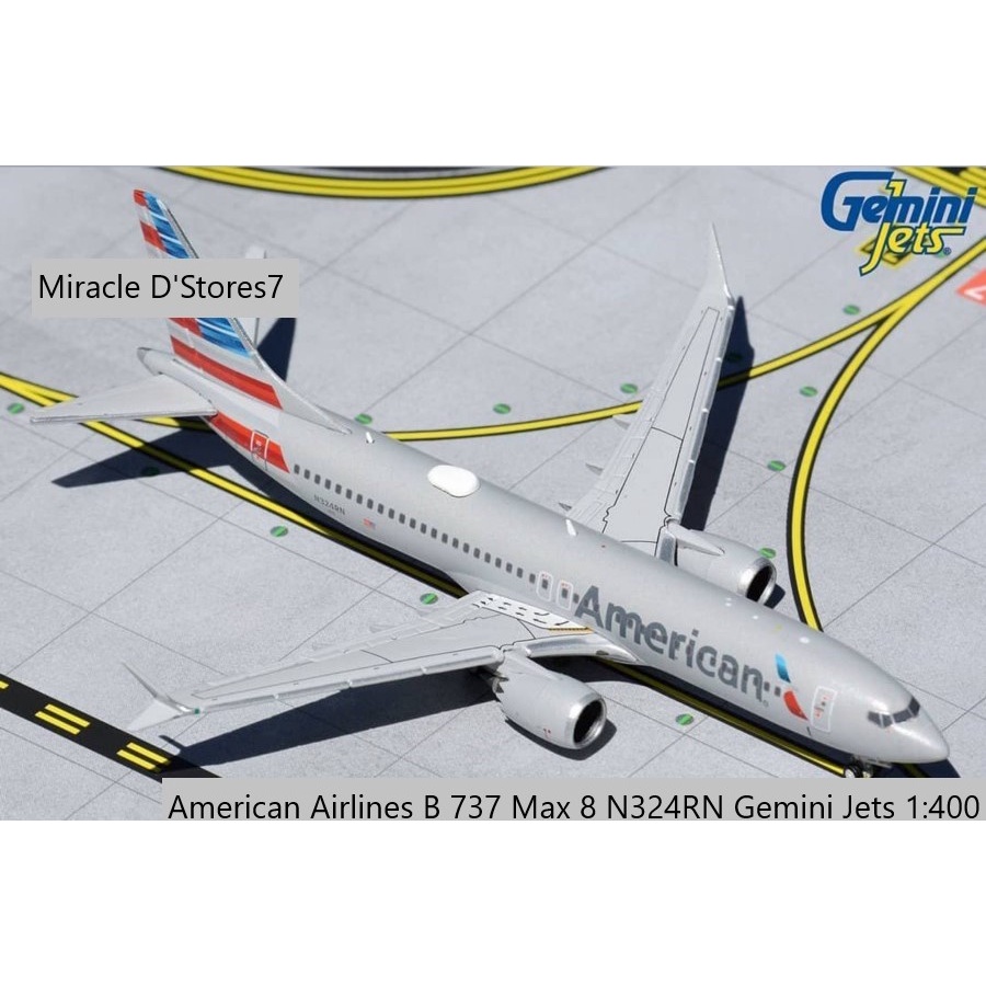 Diecast American Airlines B 737 Max 8 N324RN Gemini Jets 1:400