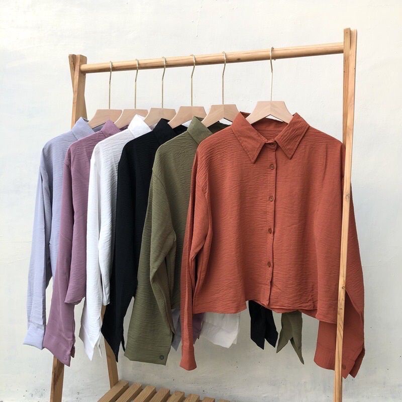 BICCA CROP TOP BLOUSE SHIRT OVERSIZE / KEMEJA WANITA / OUTER / KEMEJA OVERSIZE CROP TOP SHIRT PLAIN BASIC / KEMEJA WANITA CASUAL LENGAN BALON / OUTER CROP LENGAN PANJANG TARTAN / KEMEJA POLOS OVERSIZE CROPTY / PLAIN / CROP SHIRT / CROPTOP POLOS