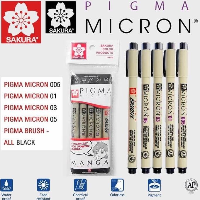 

SAkURA PIGMA MICRON DRAWING PEN SET 5 MANGA