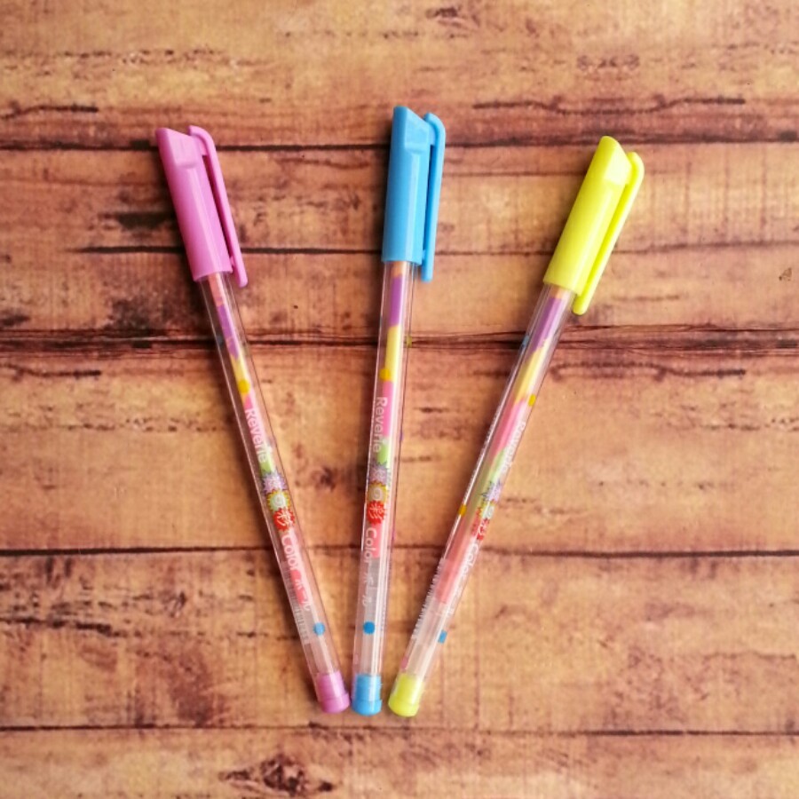 3 Pcs Pen Unik - Pulpen Pelangi 8806 isi 3 pcs - Gelpen Rainbow  - Pen Gel Rainbow