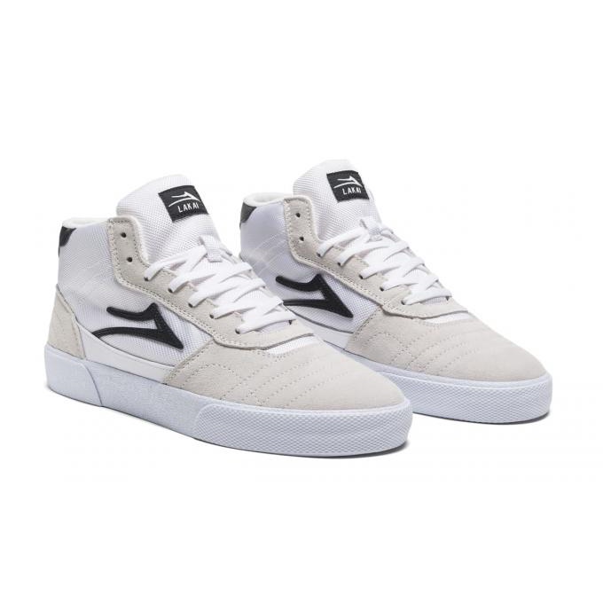 LAKAI CAMBRIDGE MID WHITE/BLACK SUEDE