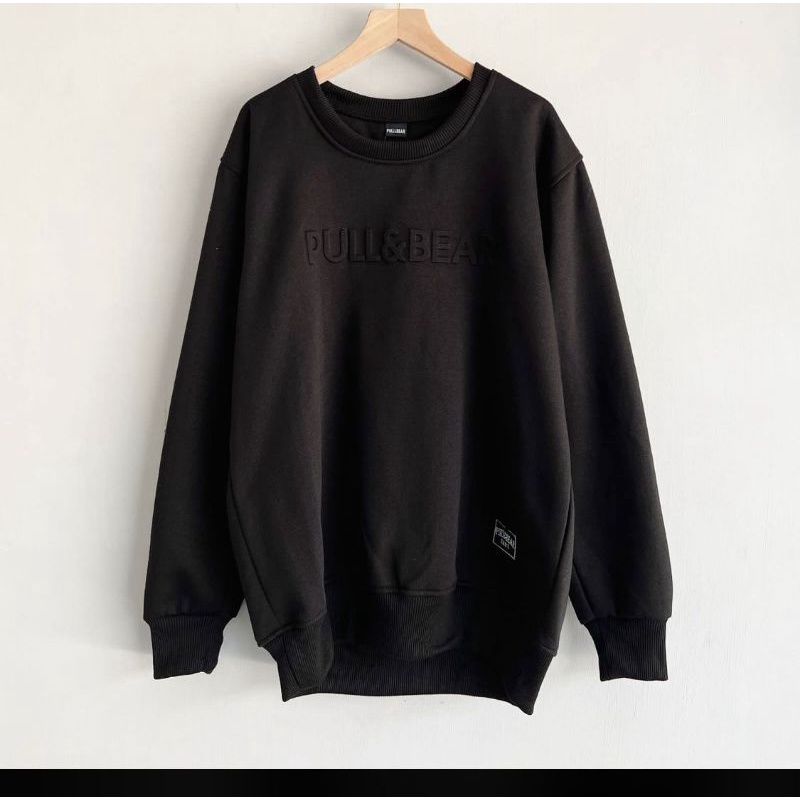 Sweater crewneck hitam distro premium