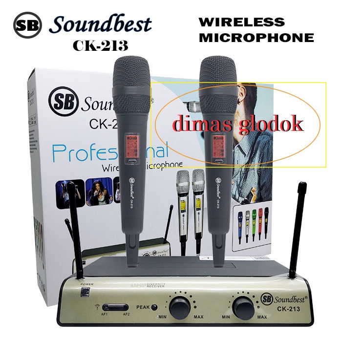 Mikrofon Wireless Soundbest Ck 213 Mic Soundbest Ck213 Mikropon 2 mic pegang Soundbest Ck-213