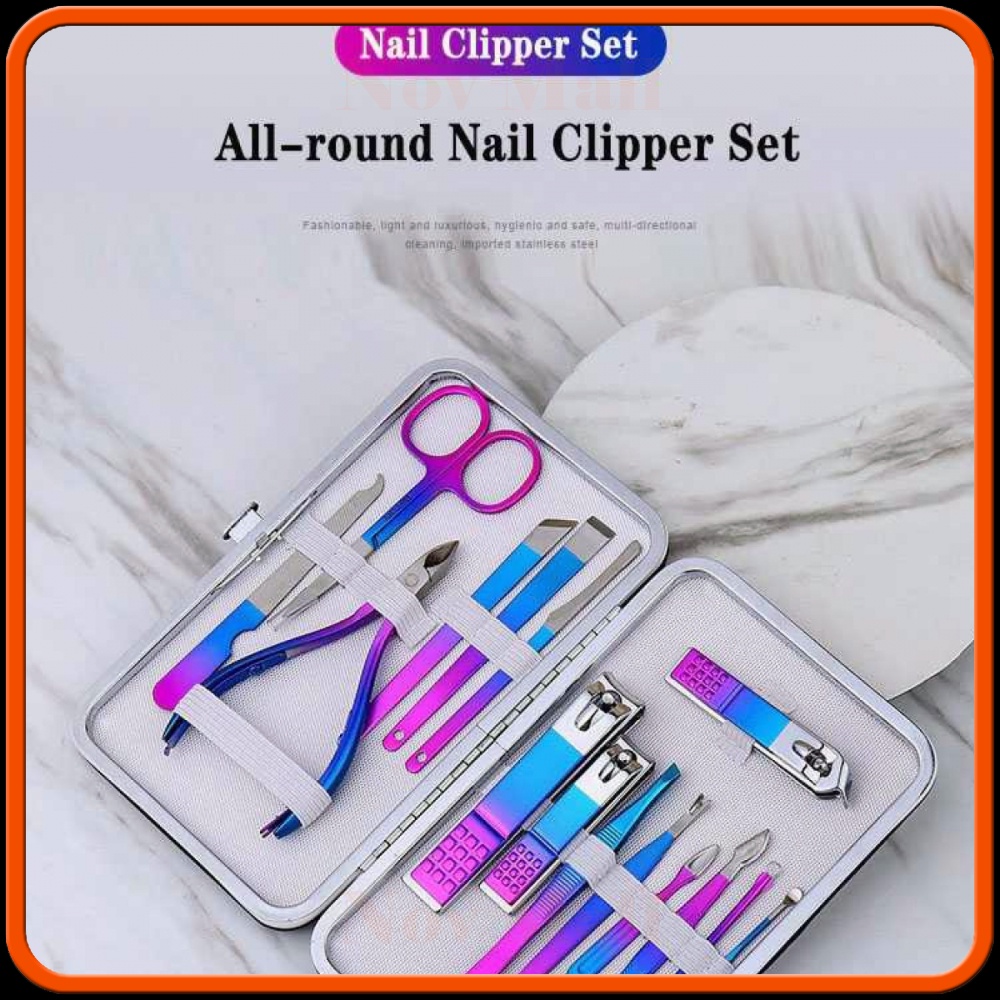 Nail Art Set Gunting Kuku Manicure Pedicure 15 PCS - 7023D