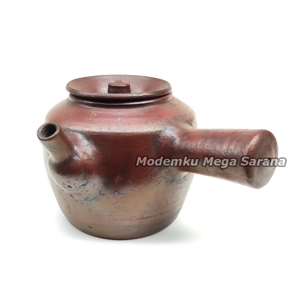 Packing Kayu - Kriuk Jamu Teko Rebus Panci Gerabah Gagang Tanah Liat - Diameter 16 cm