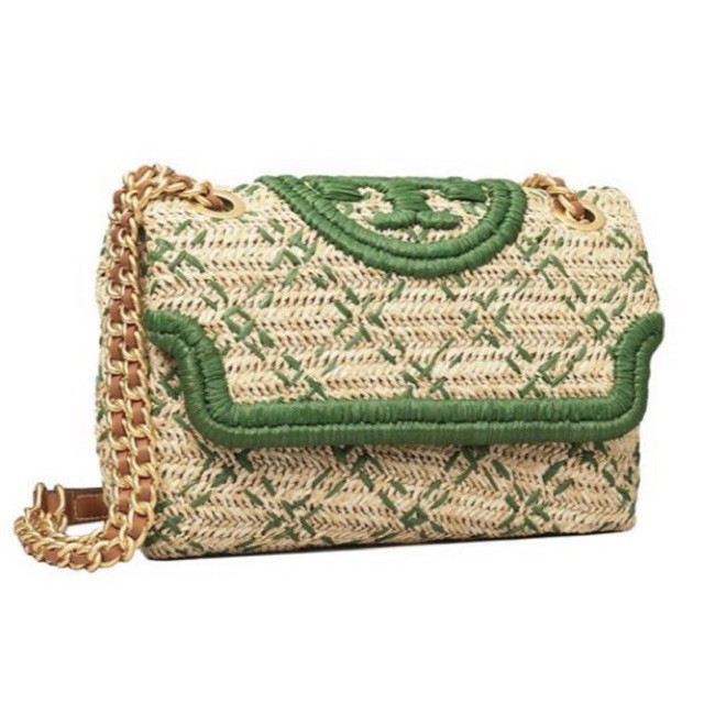 tory burch tb fleming soft straw small arugula shoulder bag