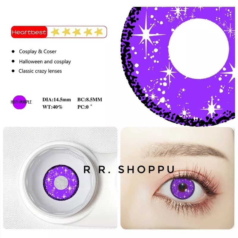 Softlens cosplay ai hoshino ungu sparkle/ungu shinobu