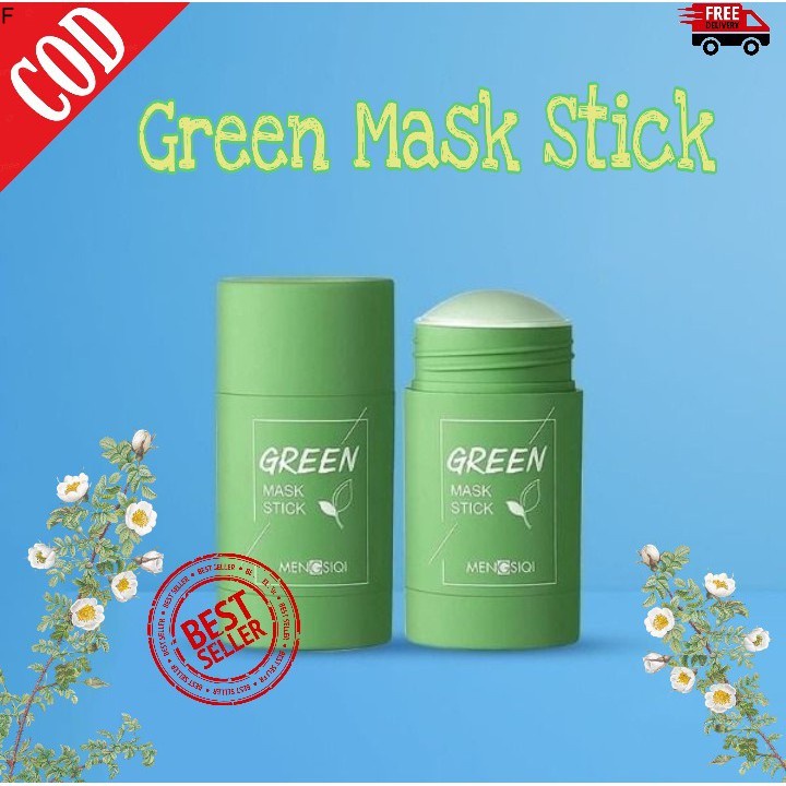 Masker stick green tea penghilang pembersih jerawat & komedo teh hijau alami melembabkan 100% ori.️ 