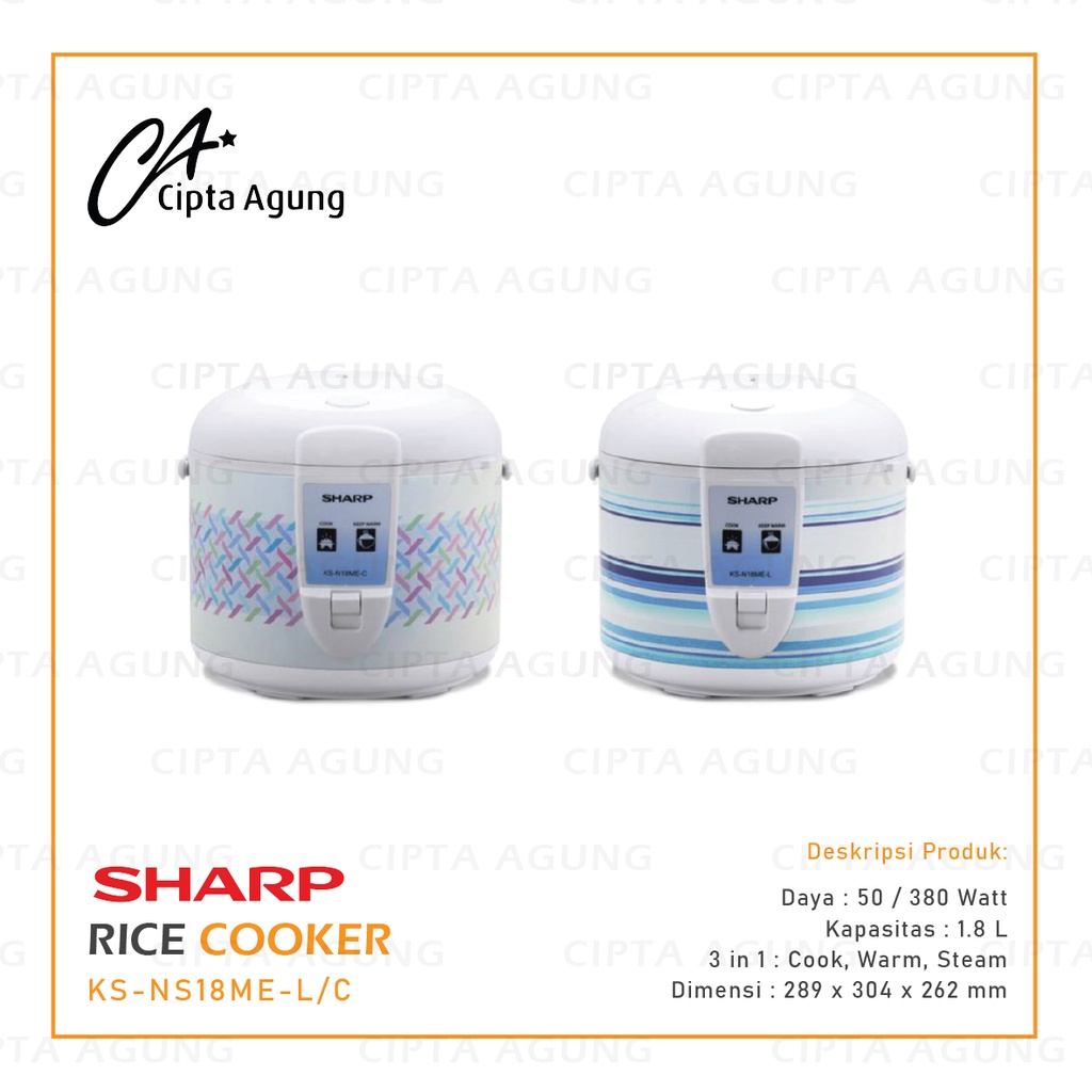 Sharp KS-N18ME-L/C Rice Cooker 1.8L Penanak Nasi