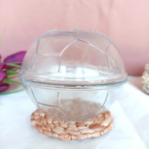 Qifahomeart mangkok kaca kecil motif bola mangkuk souvenir mangkuk sayur kaca bola mangkok sambal