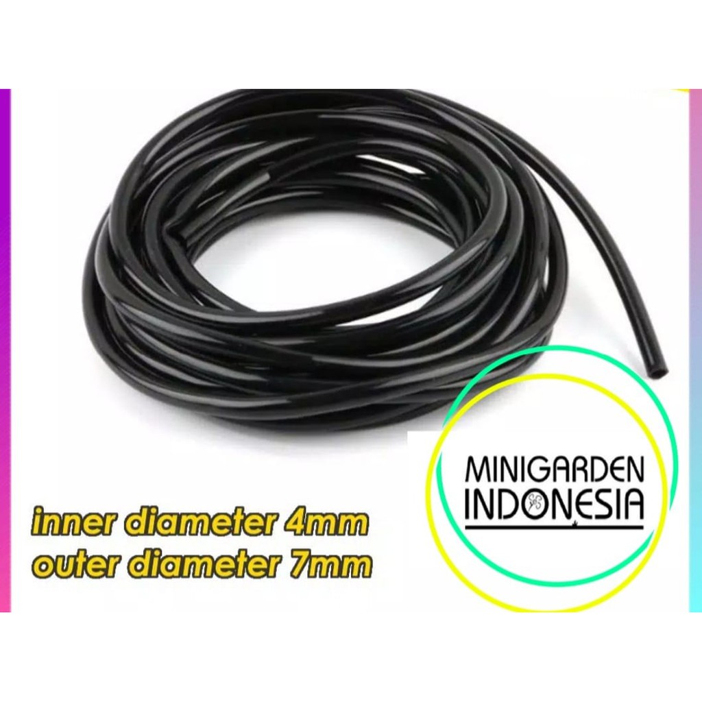 SELANG PE 7MM ECER PER METER  siram irigasi taman hidroponik fertigasi 4/7mm NFT DFT Tube hose