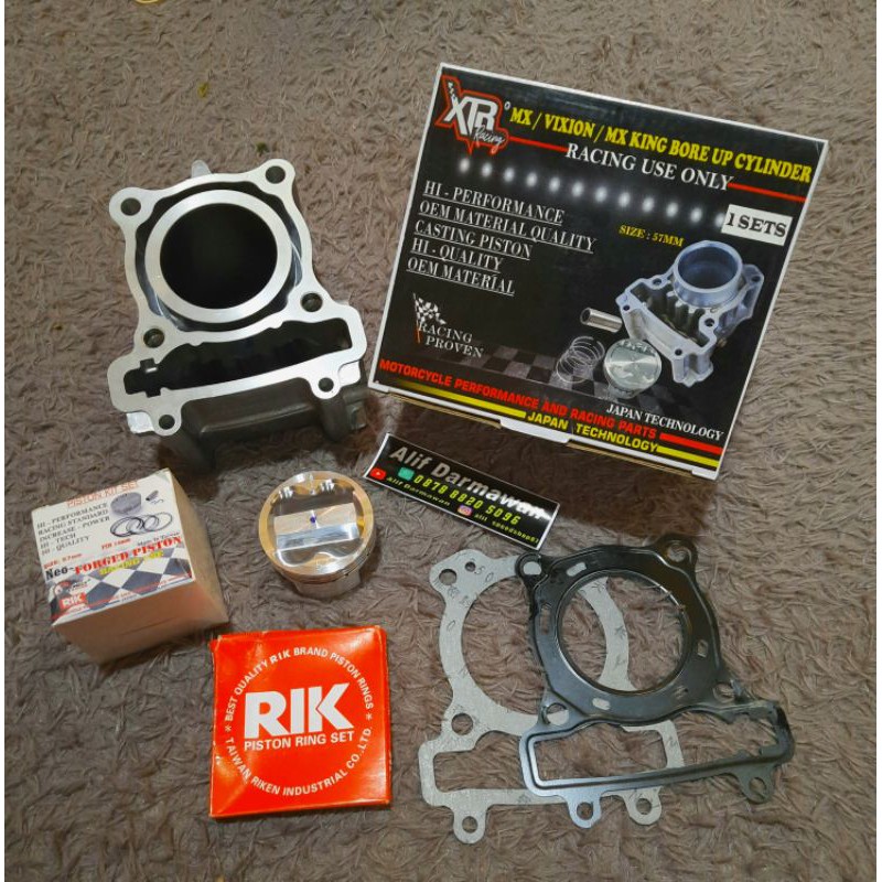 Blok set seher Vixion 57mm Bore up jupiter mx150cc Forged Piston