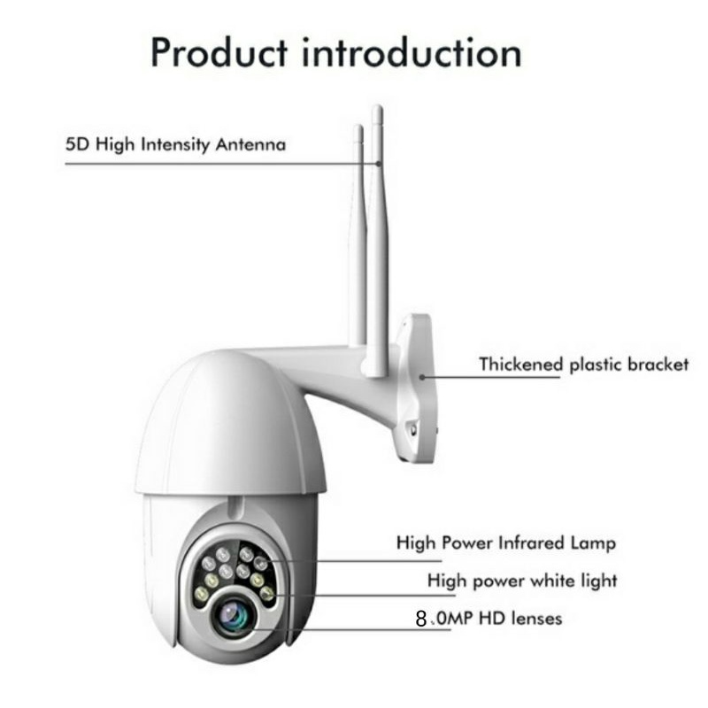 IP CAMERA CCTV OUTDOOR V380 WIRELESS 8MP HD PTZ SPEED DOME