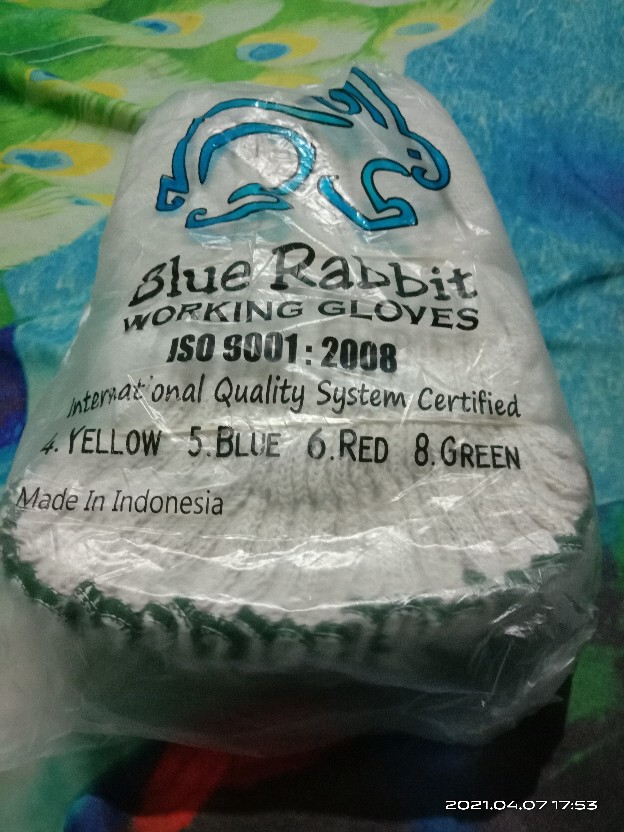 Working Gloves 8b Green - Sarung Tangan Kerja Industri Benang 8 Hijau