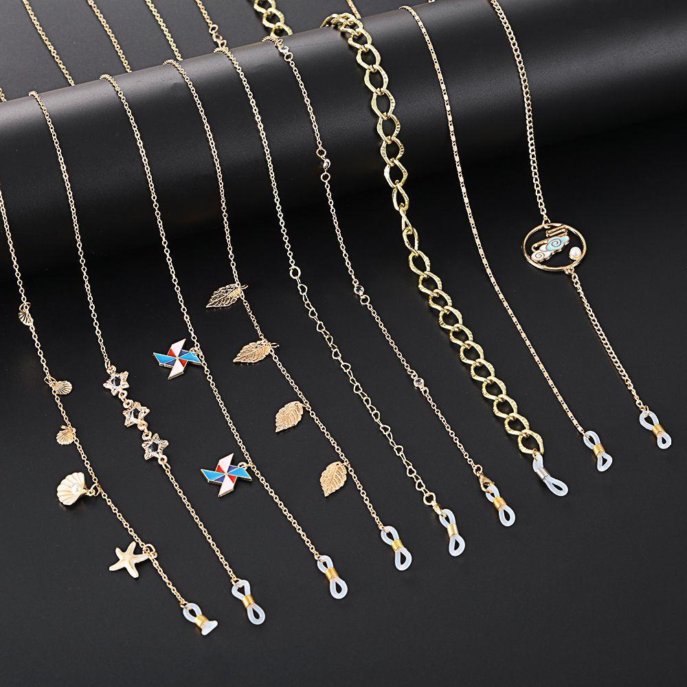 Nanas Bintang Dekorasi Logam Kacamata Rantai Baru Kalung Aksesoris Kacamata Baca Kacamata Lanyard