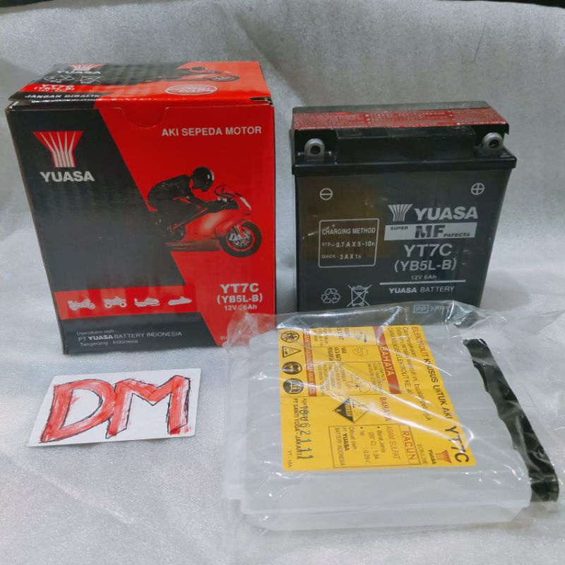 accu battery aki kering motor YUASA YT7C 12V 6AH Mio lama new Alfa FIZR FIZ Crypton Vega R Jupiter Z