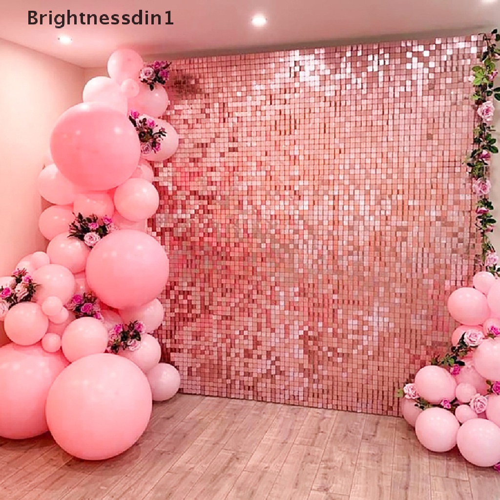 (Brightnessdin1) Backdrop / Backdrop / Tirai Aksen Glitter + Payet Panjang 2m Untuk Dekorasi Pesta