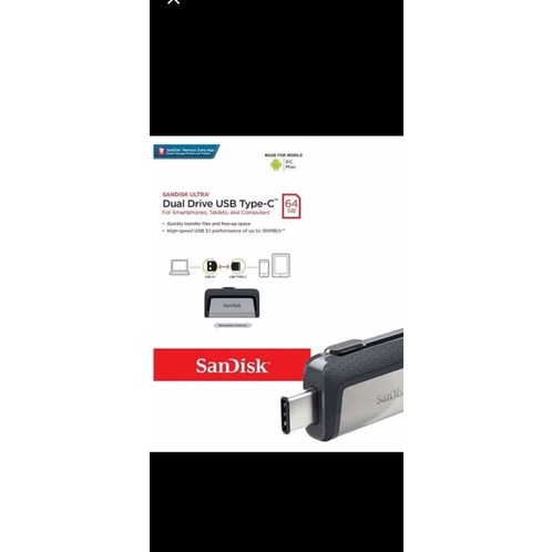 Sandisk Dual Drive TYPE C-16GB 32GB 64GB 128GB USB 3.1 - OTG Type C-16GB 32GB 64GB 128GB USB 3.1