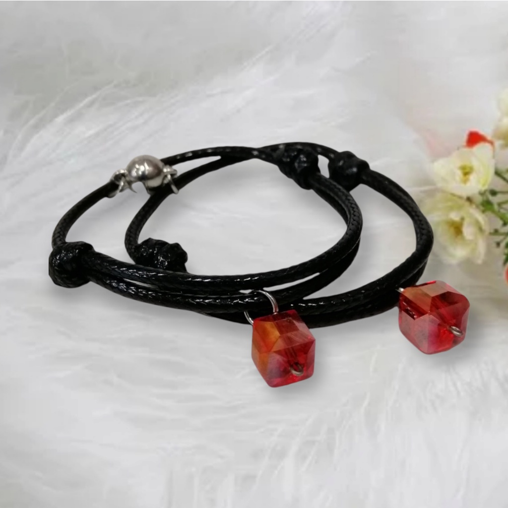 Gelang persahabatan,gelang tali kulit waterproof 2mm,gelang soulmate,gelang bangle,gelang fashion