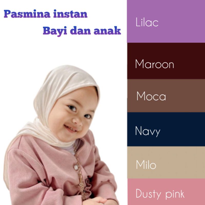 [rumahbayipdg] Hijab bayi &amp; anak Pasmina instan