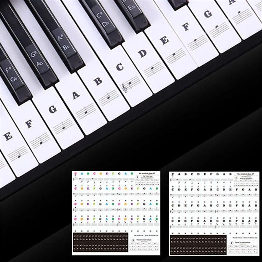 Lanfy Stiker Keyboard Piano Untuk Pemula Piano Berguna Tombol Piano Elektronik Stiker Simbol Alat Musik Perekat Kunci Putih Srcikers