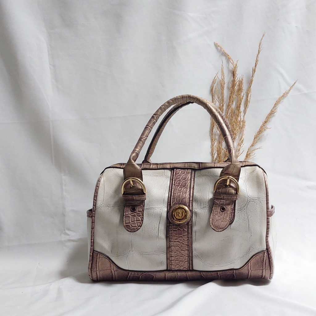 ORIGINAL Roma Jellar Tas Jinjing Hand Bag Beige Bronze Preloved