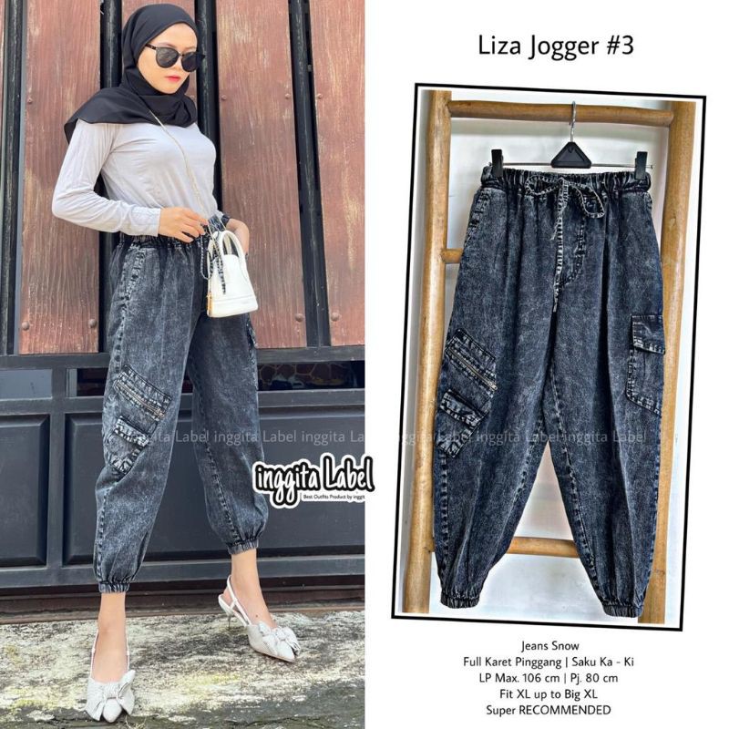 liza jogger #2 #3 celana jogger jeans by inggita label