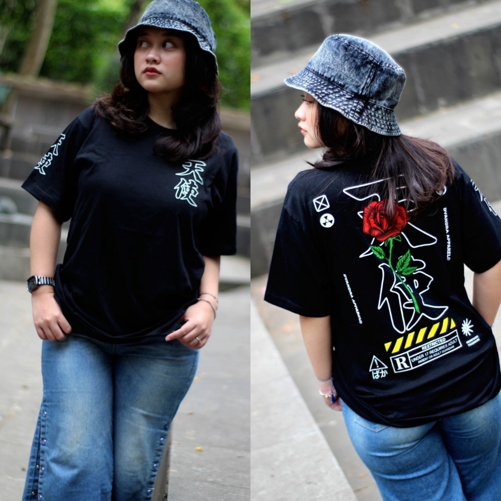 Kaos Distro Premium MEMPHIS DVANDRA APPAREL ORIGINAL ART ROSE Lengan Pendek / Baju Hitam Polos Pria 