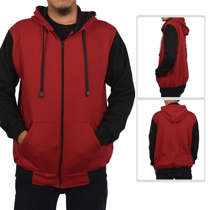 JAKET Polos Big Size M L XXL XXXL XXXXL XXXXXL merah hitam