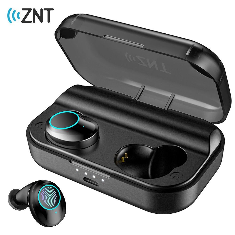 Znt soundbass IPX7 Earphone In-Ear HiFi Deep Bass Wireless Bluetooth Anti Air Dengan Kontrol Sentuh