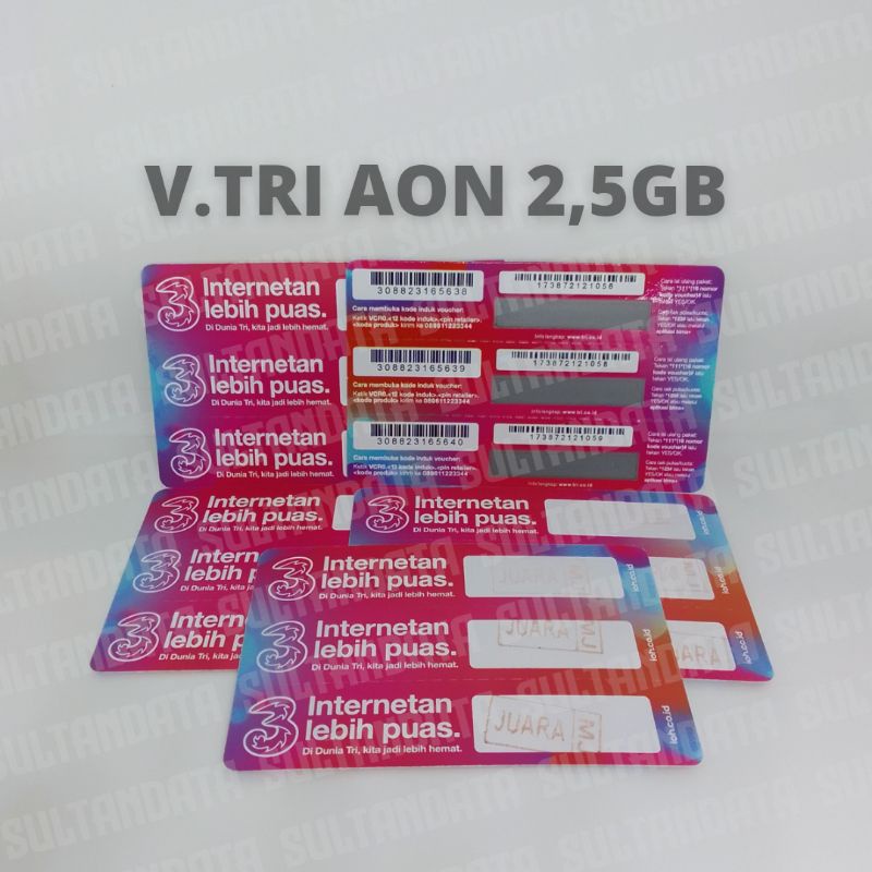 VOUCHER TRI AON 2,5GB NASIONAL