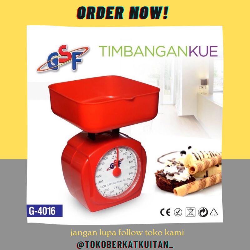 TIMBANGAN KUE SERBAGUNA / KITCHEN SCALE ANALOG / GSF-4016 / DACING MANUAL KAPISITAS 2 KG