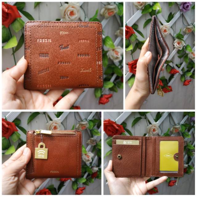 DOMPET FOSSIL ORIGINAL LOGAN SMALL BIFOLD RFID BROWN MULTI