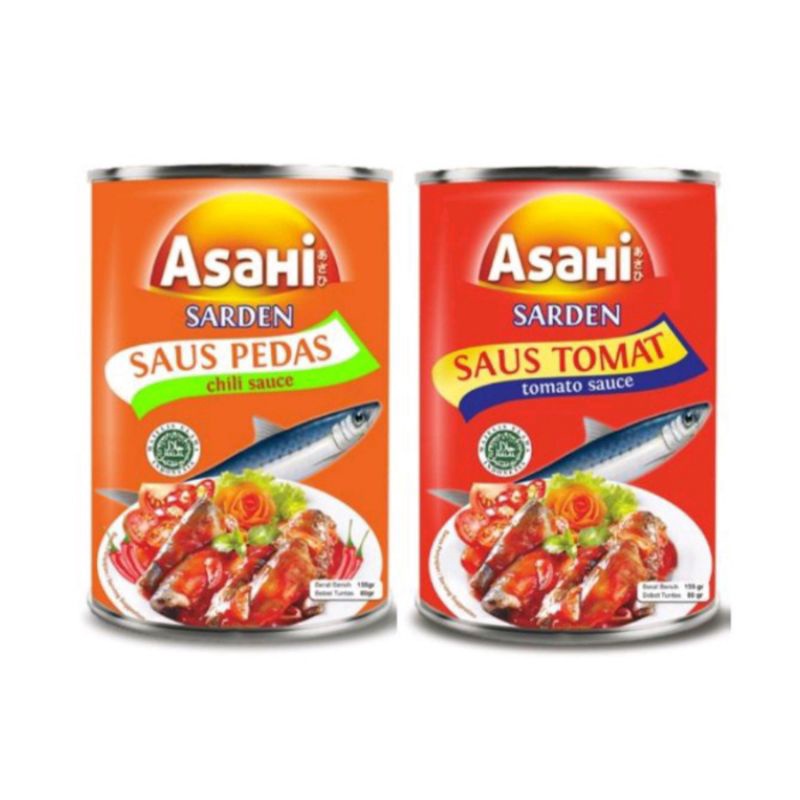 AsaHi Sarden Saus Tomat 155 gr/ AsaHi Sarden Saus Pedas 155 gr/GAGA Sarden 155 gr